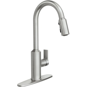 Moen Meena One Handle Kitchen Faucet with Pull Down Sprayer, High Arc Kitchen Sink Faucet Featuring Reflex System and Duralock Quick Connect, Bronzed Gold, 87270BZG(Spot Resist Stainless)