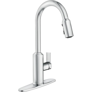 Moen Meena One Handle Kitchen Faucet with Pull Down Sprayer, High Arc Kitchen Sink Faucet Featuring Reflex System and Duralock Quick Connect, Bronzed Gold, 87270BZG(Chrome)