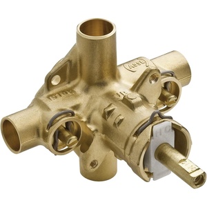 Moen PosiTemp Rough In Pressure Balancing Cycling 4 Port Tub and Brass Shower Valve with Stops, 2570(0.5)