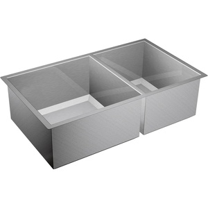 Moen Prep 16-Gauge Stainless Steel Undermount 34″ x 20″ Double Bowl Kitchen Sink, G16221