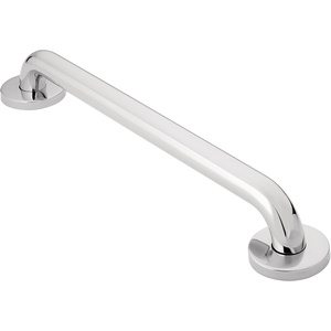Moen R8712W Bathroom Safety 12-Inch Stainless Steel Bathroom Grab Bar with Concealed Screws, Glacier White | Bathroom safety support, 12-inch grab bar, Concealed screws, Stainless steel construction, Glacier white finish(Polished Stainl)