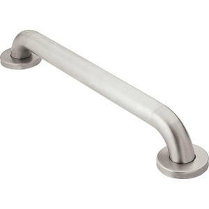Moen R8912P Bathroom Safety 12-Inch Stainless Steel Bathroom Grab Bar with Concealed Screws, Stainless(12 Inch)