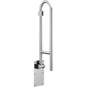 Moen R8960FD 30″ Flip-Up Grab Bar, Textured Grip, Stainless | 30″ support length, flip-up space saving, textured grip safety, stainless steel durability, wall mount install(Peened)