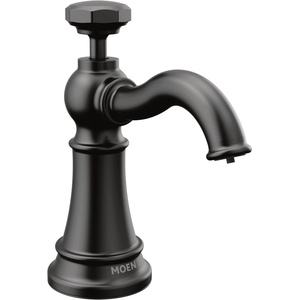 Moen S3955C Paterson Deck Mounted Kitchen Soap Dispenser with Above the Sink Refillable Bottle, Chrome(Matte Black)
