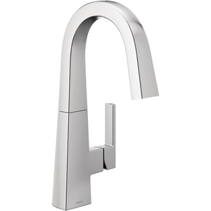 Moen S55005BL Nio One-Handle Bar Faucet, Includes Secondary Finish Handle Option, Matte Black(Chrome)