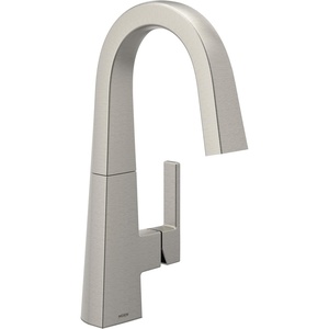 Moen S55005BL Nio One-Handle Bar Faucet, Includes Secondary Finish Handle Option, Matte Black(Spot Resist Stainless)