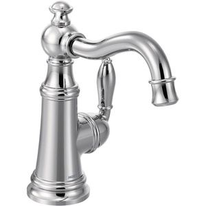 Moen S62101BL Weymouth Single Handle Traditional Bar Faucet, Matte Black(Chrome)