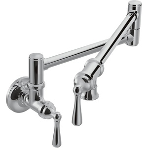 Moen S664 Traditional Wall Mount Swing Arm Folding Pot Filler Kitchen Faucet, Chrome(Chrome)