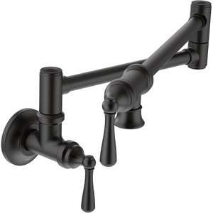 Moen S664 Traditional Wall Mount Swing Arm Folding Pot Filler Kitchen Faucet, Chrome(Matte Black)