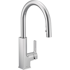 Moen S72308 STO One-Handle High Arc Pulldown Kitchen Faucet with Power Clean, Chrome(Chrome)