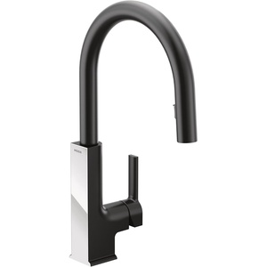 Moen S72308EVBG STO Smart Touchless Pull Down Sprayer Kitchen Faucet with Voice Control and Power Boost, Brushed Gold(Matte Black/Chrome)