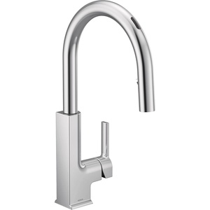 Moen STO Chrome Smart Faucet, Touchless Kitchen Faucet with Pull Down Sprayer, Voice Control and Power Boost, Modern Kitchen Faucet, Easy Installation, S72308EVC