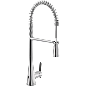 Moen Sinema Chrome Single-Handle Touchless High Arc Pulldown Kitchen Faucet, Spring Kitchen Sink Faucet with Pulldown Sprayer Head and Wave Motion Sensor, S5235EWC