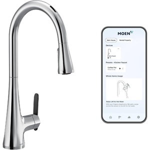 Moen Sinema Matte Black 3-in-1 Water Filtration One-Handle Pulldown Kitchen Faucet, FS7235BL with Moen F9800 Advanced Carbon Water Filtration System(Chrome)