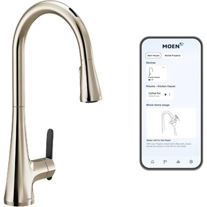 Moen Sinema Matte Black 3-in-1 Water Filtration One-Handle Pulldown Kitchen Faucet, FS7235BL with Moen F9800 Advanced Carbon Water Filtration System(Polished Nickel)