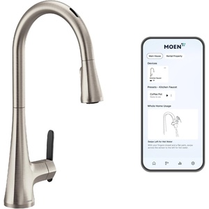 Moen Sinema Matte Black 3-in-1 Water Filtration One-Handle Pulldown Kitchen Faucet, FS7235BL with Moen F9800 Advanced Carbon Water Filtration System(Spot Resist Stainless)