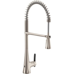 Moen Sinema Spot Resist Stainless Single-Handle Touchless High Arc Pulldown Kitchen Faucet, Spring Kitchen Sink Faucet with Pulldown Sprayer Head and Wave Motion Sensor, S5235EWSRS