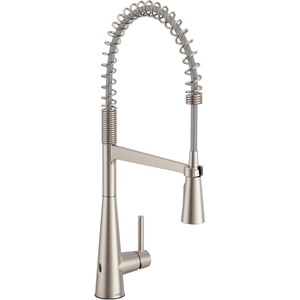 Moen Sleek Black Stainless Pulldown Faucet, Modern Kitchen Faucet with One Handle High-Arc, Power Boost, Easy Installation and 5925BLS(Spot Resist Stainless)