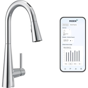 Moen Sleek Oil Rubbed Bronze One-Handle High Arc Kitchen Faucet with Pulldown Sprayer Featuring Power Boost for a Faster Clean, 7864ORB(Chrome)