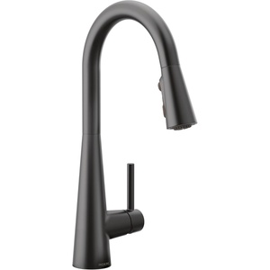 Moen Sleek Oil Rubbed Bronze One-Handle High Arc Kitchen Faucet with Pulldown Sprayer Featuring Power Boost for a Faster Clean, 7864ORB(Matte Black)
