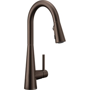 Moen Sleek Oil Rubbed Bronze One-Handle High Arc Kitchen Faucet with Pulldown Sprayer Featuring Power Boost for a Faster Clean, 7864ORB(Oil Rubbed Bronze)