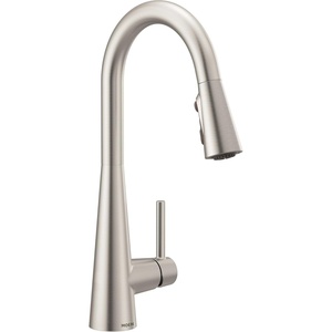 Moen Sleek Oil Rubbed Bronze One-Handle High Arc Kitchen Faucet with Pulldown Sprayer Featuring Power Boost for a Faster Clean, 7864ORB(Spot Resist Stainless)
