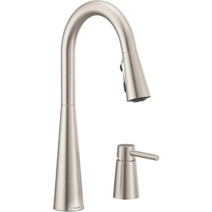 Moen Sleek Spot Resist Stainless One-Handle High Arc Kitchen Faucet with In-Deck Handle for 2-Hole Sink Setups, 7871SRS(Spot Resist Stainless)