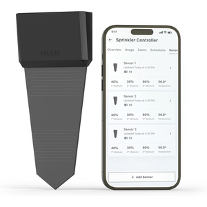 Moen Smart Wireless Soil Sensor, Automatic Moisture Meter Measurement for Lawn, Plant Water Meter for Exterior Enclosures, WISNS002G1USA,Black
