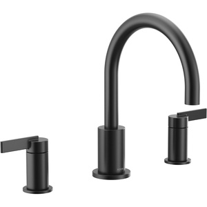 Moen T6223 Cia 2-Handle High-Arc Deck Mount Roman Tub Faucet Trim Kit, Valve Required, Chrome(Matte Black with Optional Brushed Gold Accents)
