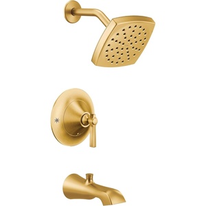 Moen TS2913 Flara Posi-Temp Pressure Balancing Tub and Shower Trim Kit, Valve Required, Chrome(Brushed Gold)