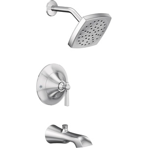 Moen TS2913 Flara Posi-Temp Pressure Balancing Tub and Shower Trim Kit, Valve Required, Chrome(Chrome)