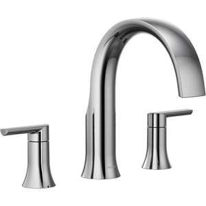 Moen TS983BN Doux Two-Handle Roman Tub Faucet, Valve Required, Brushed Nickel(Chrome)