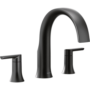 Moen TS983BN Doux Two-Handle Roman Tub Faucet, Valve Required, Brushed Nickel(Matte Black)