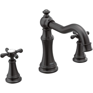 Moen Ts22101 Weymouth Two-Handle High Arc Roman Tub Faucet Trim only, Chrome(Matte Black)