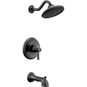 Moen UT2313EPNL Belfield M-CORE 2-Series 1-Handle Tub and Shower Trim Kit, Valve Required, Polished Nickel(Matte Black)
