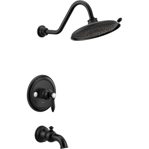 Moen UTS33103EPNL Weymouth M-CORE 3-Series 1-Handle Eco-Performance Tub and Shower Trim Kit, Valve Required, Polished Nickel(Matte Black)