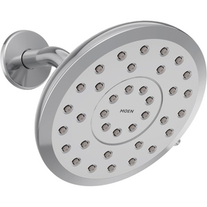Moen Verso Eco-Performance Infiniti Dial Round Rain Shower Head, 6-Inch Diameter Spray Head, Matte Black, 220R6EPBL(Chrome)