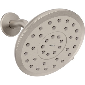 Moen Verso Eco-Performance Infiniti Dial Round Rain Shower Head, 6-Inch Diameter Spray Head, Matte Black, 220R6EPBL(Spot Resist Nickel)