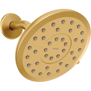 Moen Verso Eco-Performance Infiniti Dial Round Rain Shower Head, 7-Inch Diameter Spray Head, Brushed Gold, 220R7EPBG(Brushed Gold)
