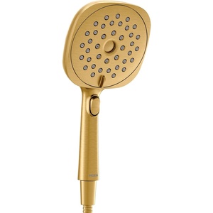 Moen Verso Eco-Performance Infiniti Dial Square Handheld Shower, 5-Inch Diameter Spray Head, Brushed Gold, 220H5EPBG(Brushed Gold)