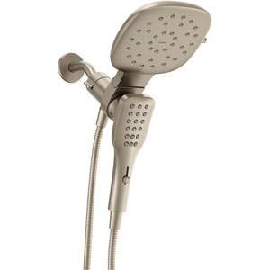 Moen Verso Eco-Performance Infiniti Dial Square Rain Shower Head with Detachable Hand Shower Combo, 7-Inch Spray Head, Brushed Nickel, 220C5EPBN(Brushed Nickel)