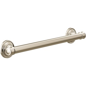Moen YG6418BN Bathroom Safety 18-Inch Stainless Steel Traditional Bathroom Grab Bar, Brushed Nickel(Polished Nickel)