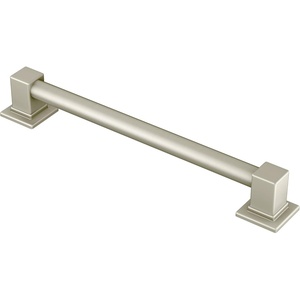 Moen YG8812CH Bathroom Safety 12-Inch Stainless Steel Modern Bathroom Grab Bar, Chrome(Brushed Nickel)