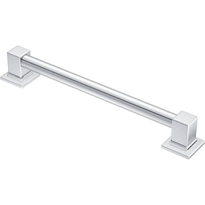 Moen YG8812CH Bathroom Safety 12-Inch Stainless Steel Modern Bathroom Grab Bar, Chrome(Chrome)