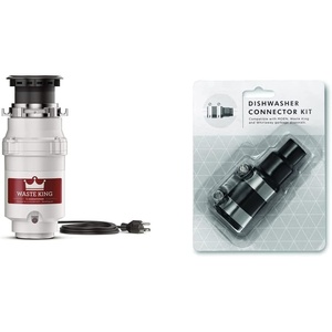 Waste King L-1001 Garbage Disposal with Power Cord, 1/2 HP & L-111 Garbage Disposal with Power Cord, 1/3 HP, Gray(1/2 HP – Continuous Feed)