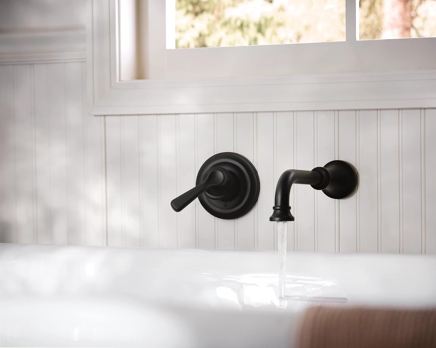 image:imageColinet Matte Black Single Handle Wall Mount Tub Filler High Flow Tub Faucet with 10 Spout Reach WTS44501BL