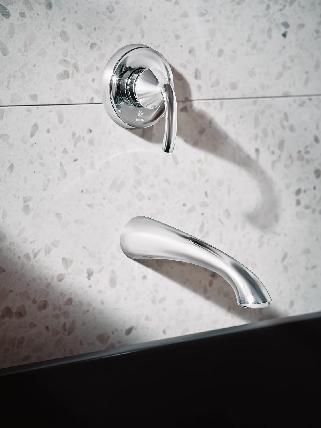 image:imageGlyde Chrome Single Handle Wall Mount Tub Filler High Flow Tub Faucet with 10 Spout Reach WT371