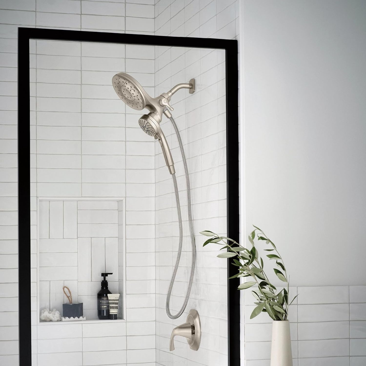 image:imageMoen 26009SRN Engage Magnetix 2in1 Combo Rain Showerhead with Handheld Spray Magnetic Docking System Spot Resist Brushed Nickel 6Spray Settings 25 GPMSpot Resist Brushed Nickel