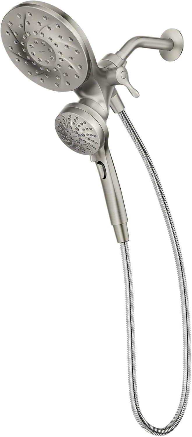 image:imageMoen 26009SRN Engage Magnetix 2in1 Combo Rain Showerhead with Handheld Spray Magnetic Docking System Spot Resist Brushed Nickel 6Spray Settings 25 GPMSpot Resist Brushed Nickel