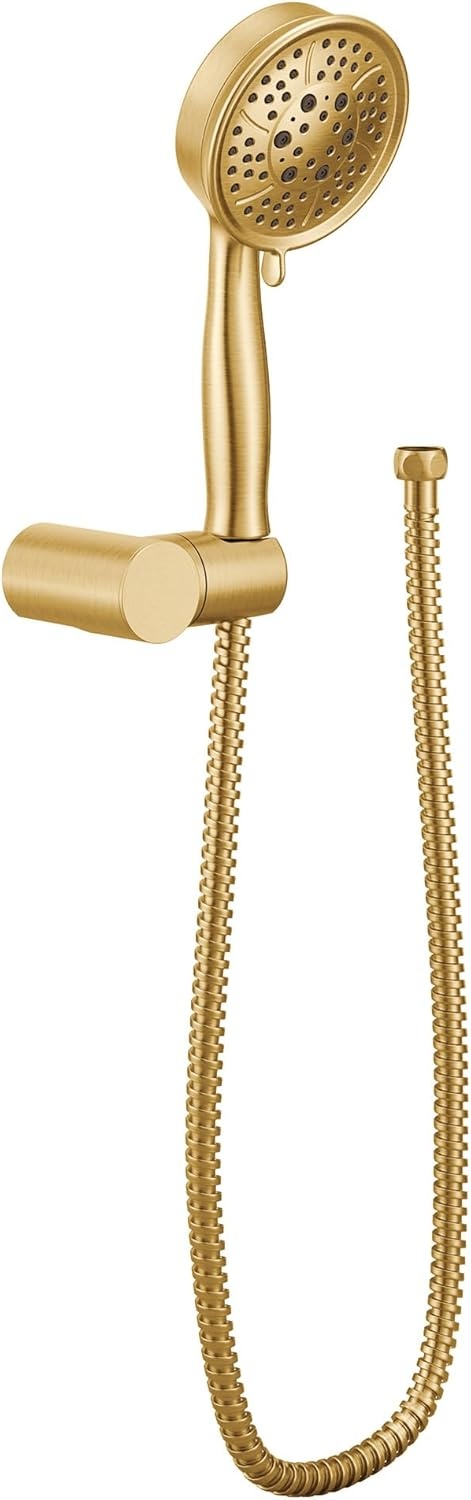 image:imageMoen 3636EPBG AccCore Four Function EcoPerformance Handheld Shower with Wall Bracket and 69Inch Hose Brushed Gold